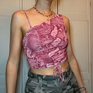 Cropped Pink Snake Top